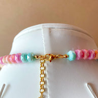Golden Fire Ball Pastel Colors Beads Necklace