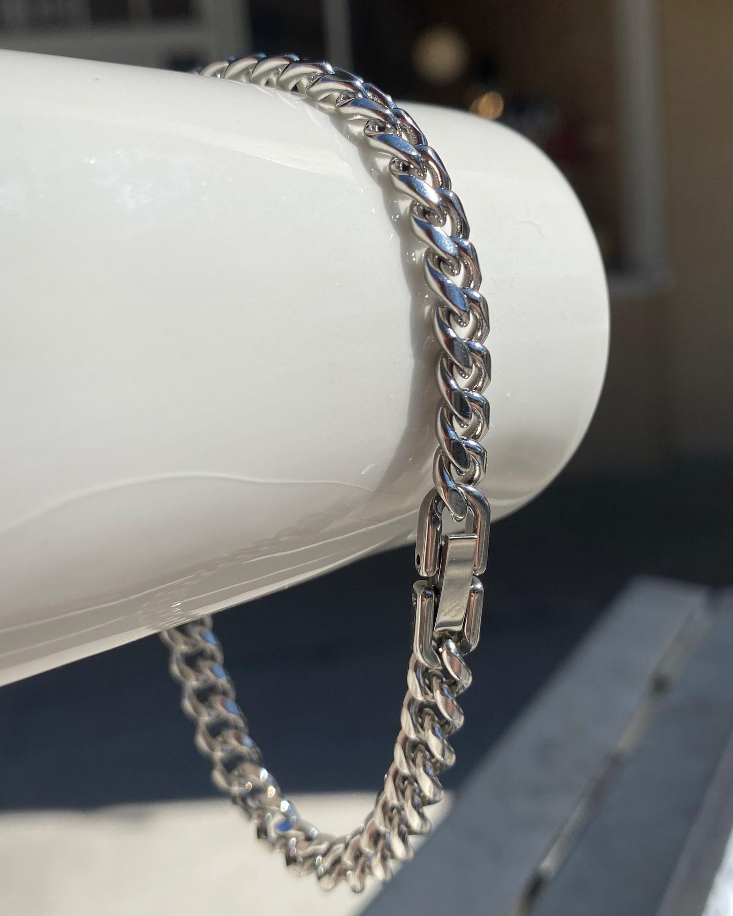 Silver Thin Links Bracelets for Men