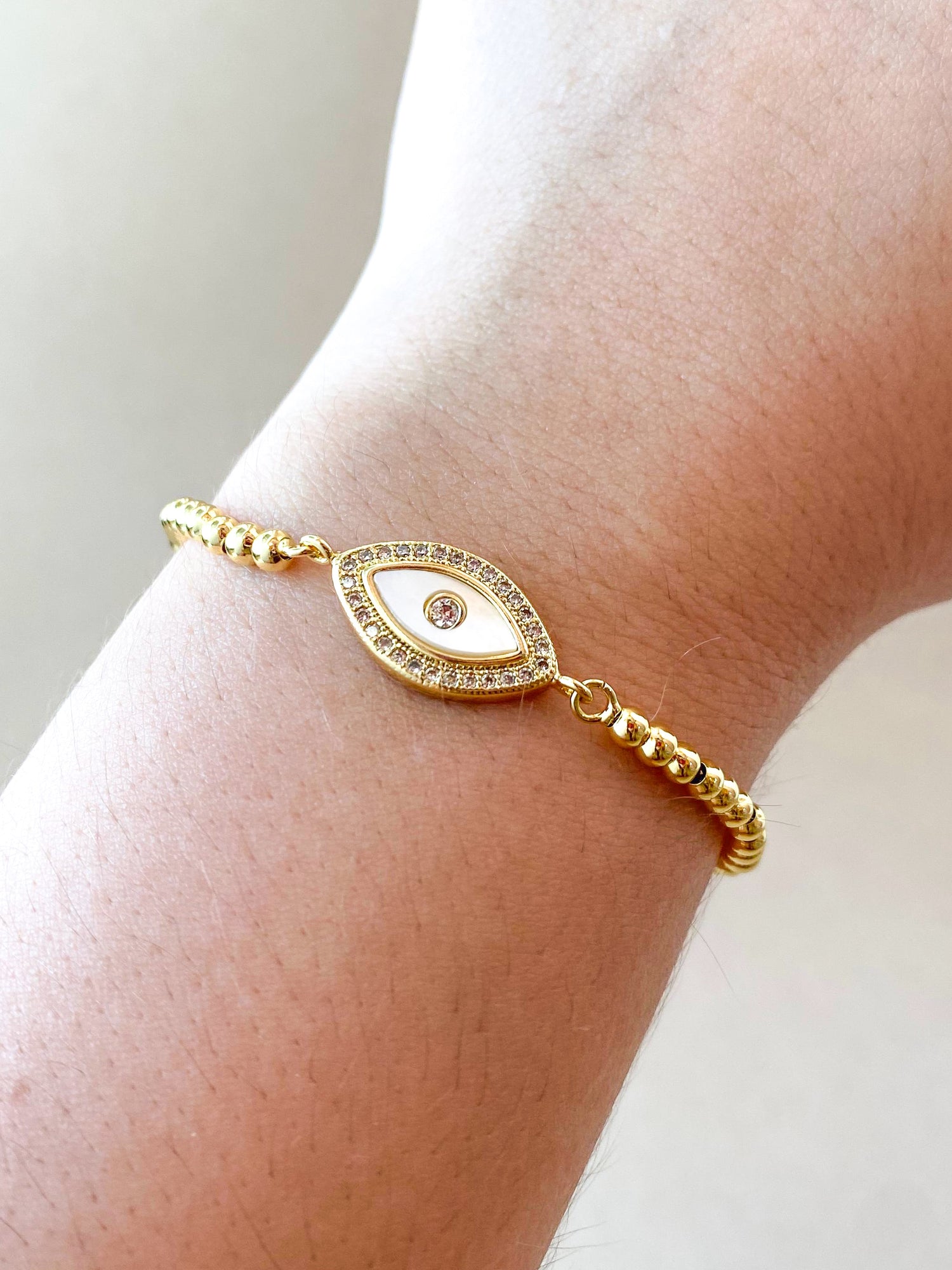 Evil Eye Golden Adjustable Bracelet