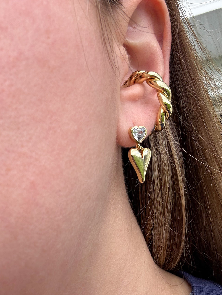 Aretes de Corazones + Ear Cuff