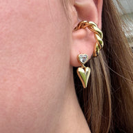 Aretes de Corazones + Ear Cuff