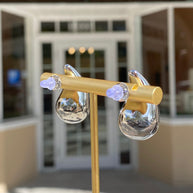 Big Drop Steel Silver & Gold Earrings