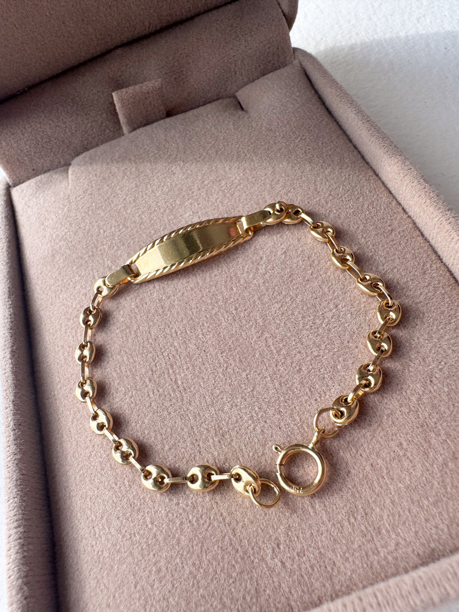 Esclava bebe Grano de Cafe 18K
