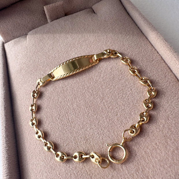 Esclava bebe Grano de Cafe 18K