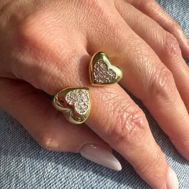 Anillo Doble Corazon Circones