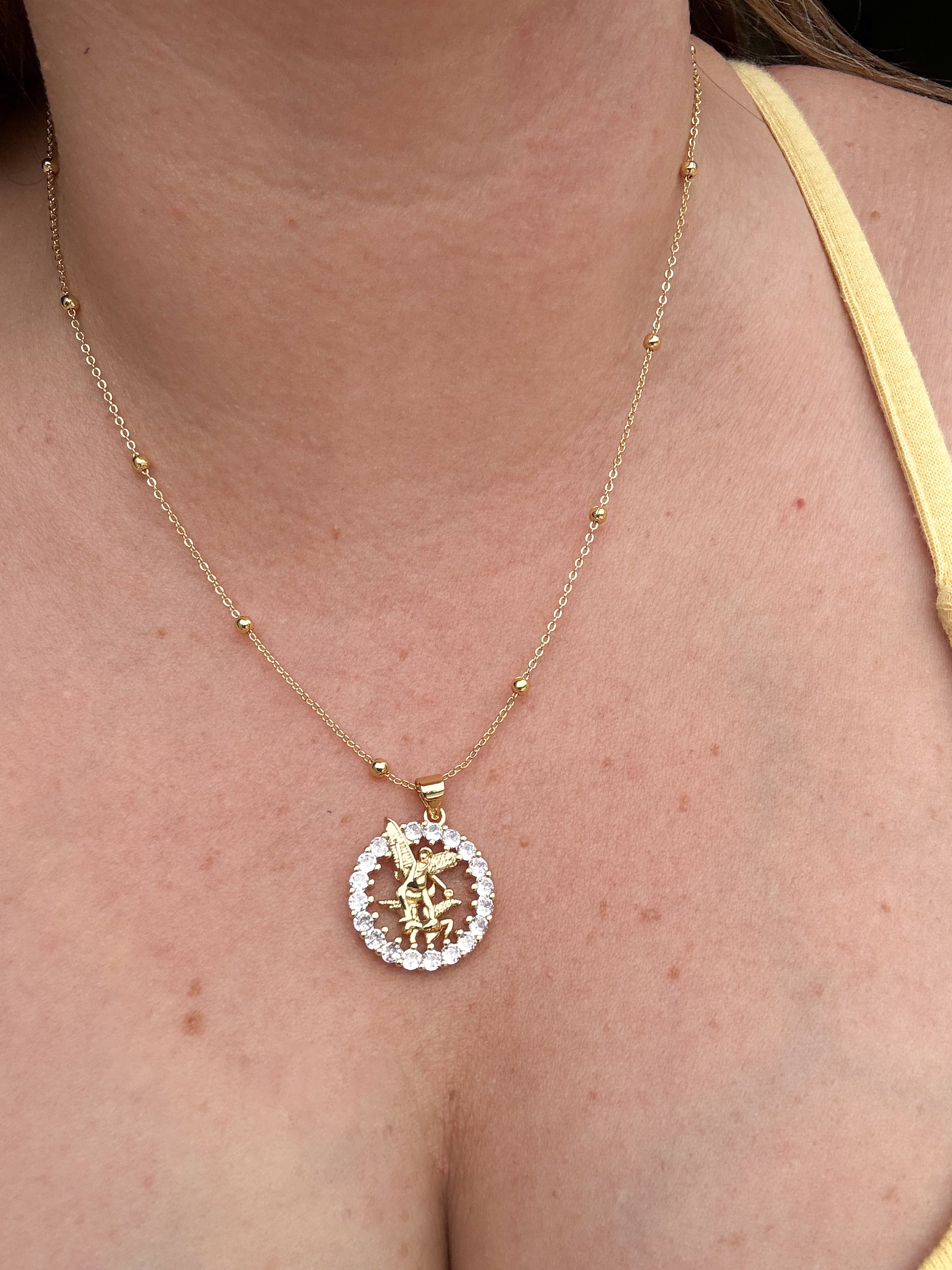 St. Miguel Arcangel Crystals Necklace
