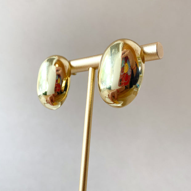 Golden Steel Drop Big Shape Earrings