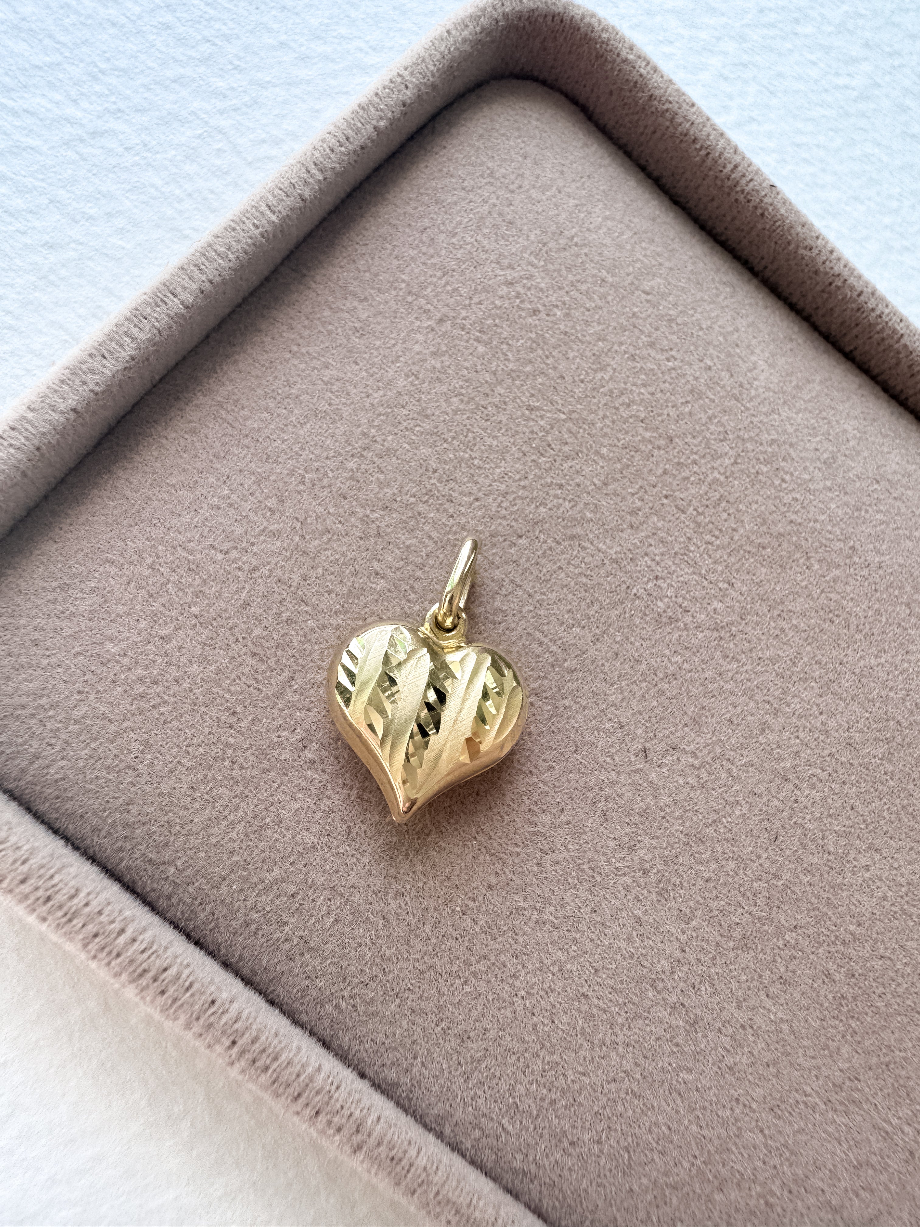 Medium Heart 14K Solid Gold Charm