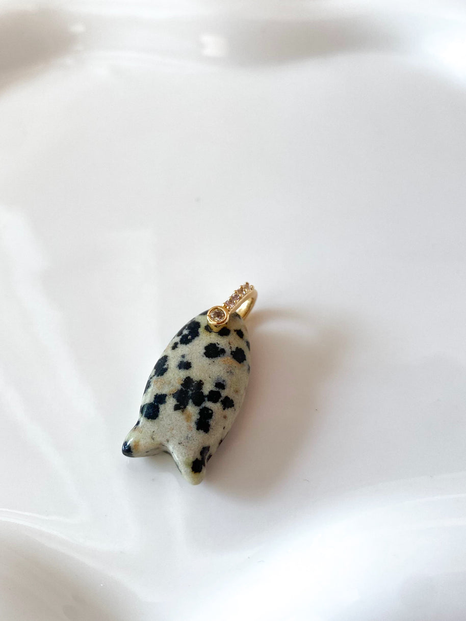 Dalmatian Jasper Stone Fish Charms