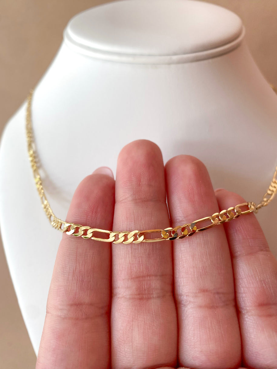 Plain Figaro Golden Style Chain Necklace