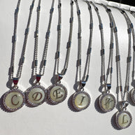 Initial Silver Mother of Pearl Necklace