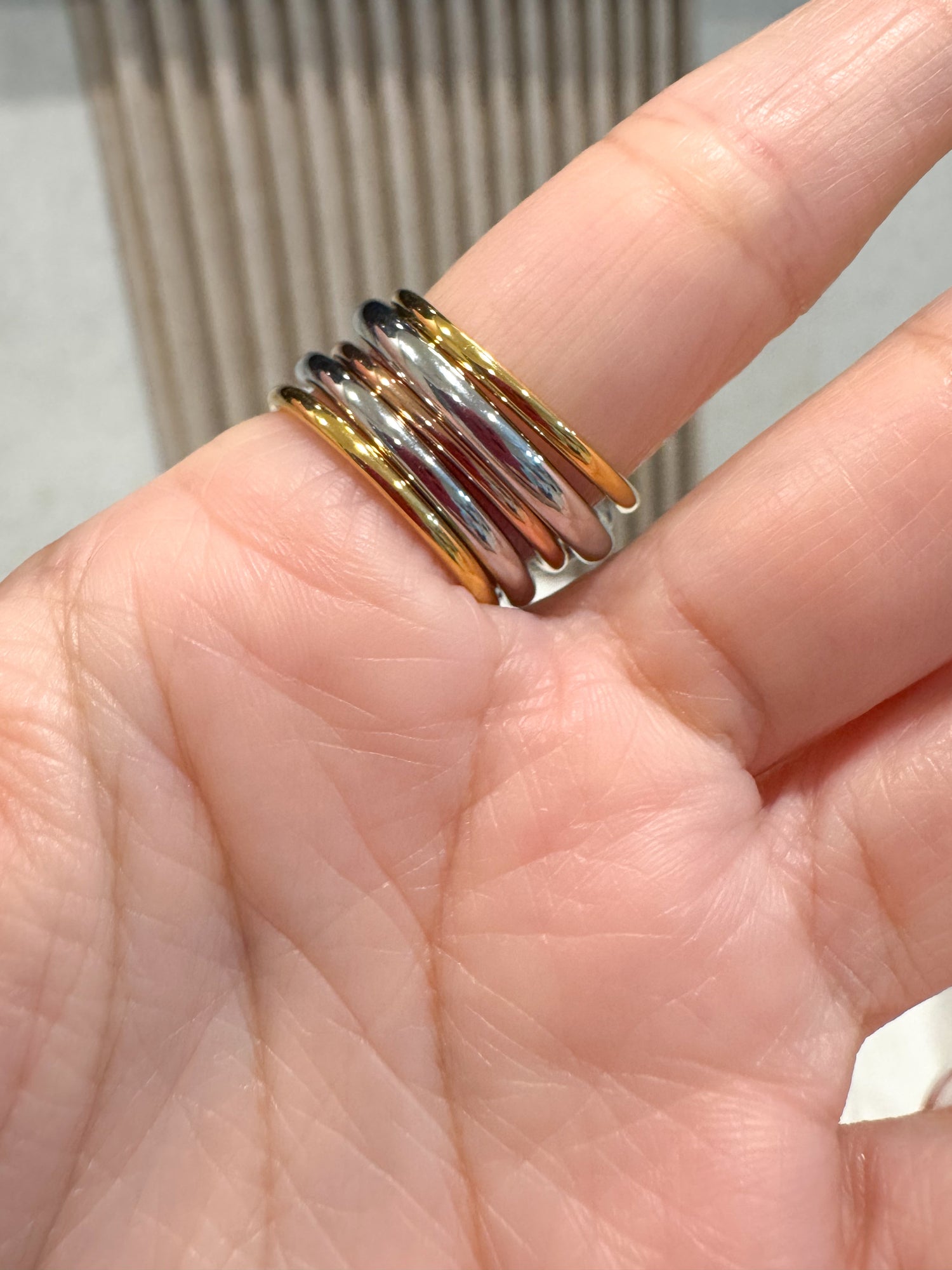 3 Gold Style Layers Ring