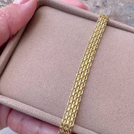 Chinese Fabric Bismark Chain 18k Solid Gold Necklace