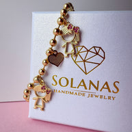 Golden Kids & Heart Bracelet