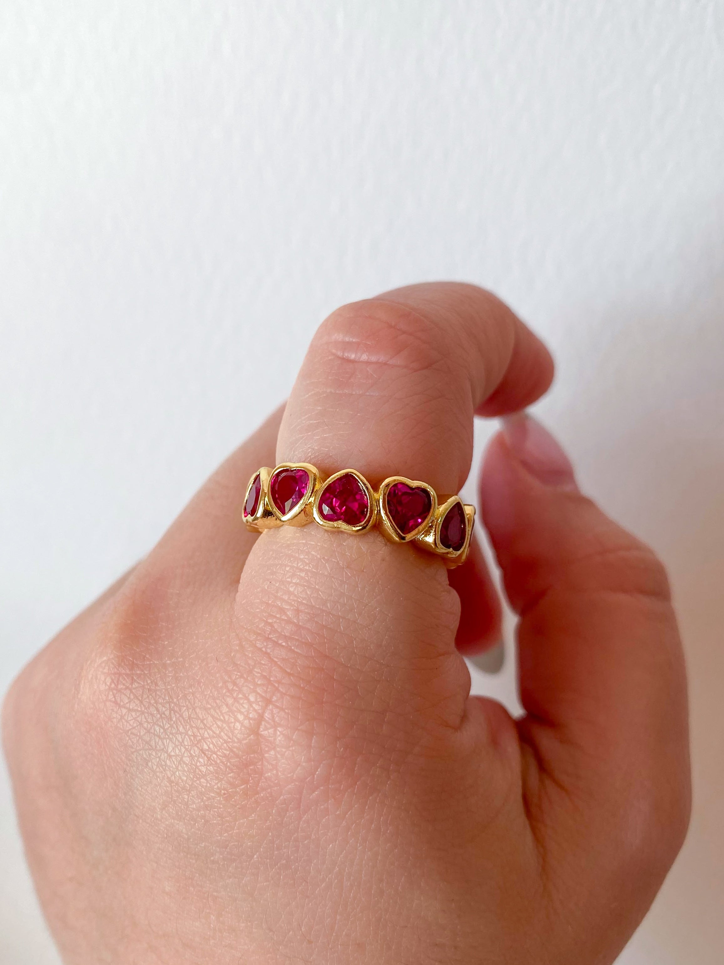 Crystals Hearts Colorful Rings