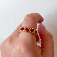 Crystals Hearts Colorful Rings