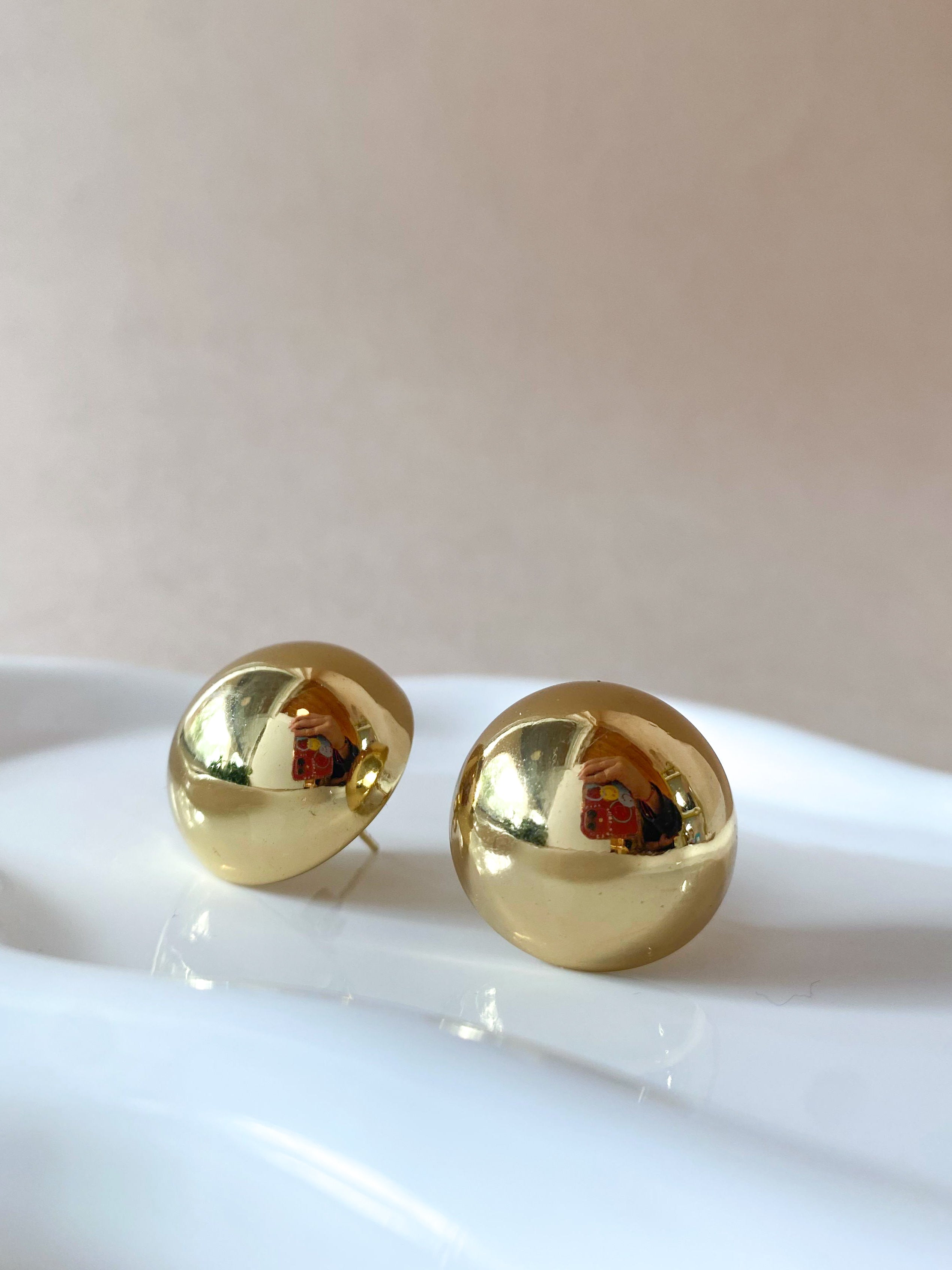 Golden Steel Circular Big Earrings
