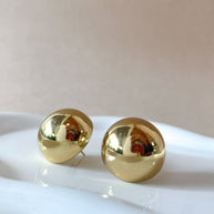 Golden Steel Circular Big Earrings