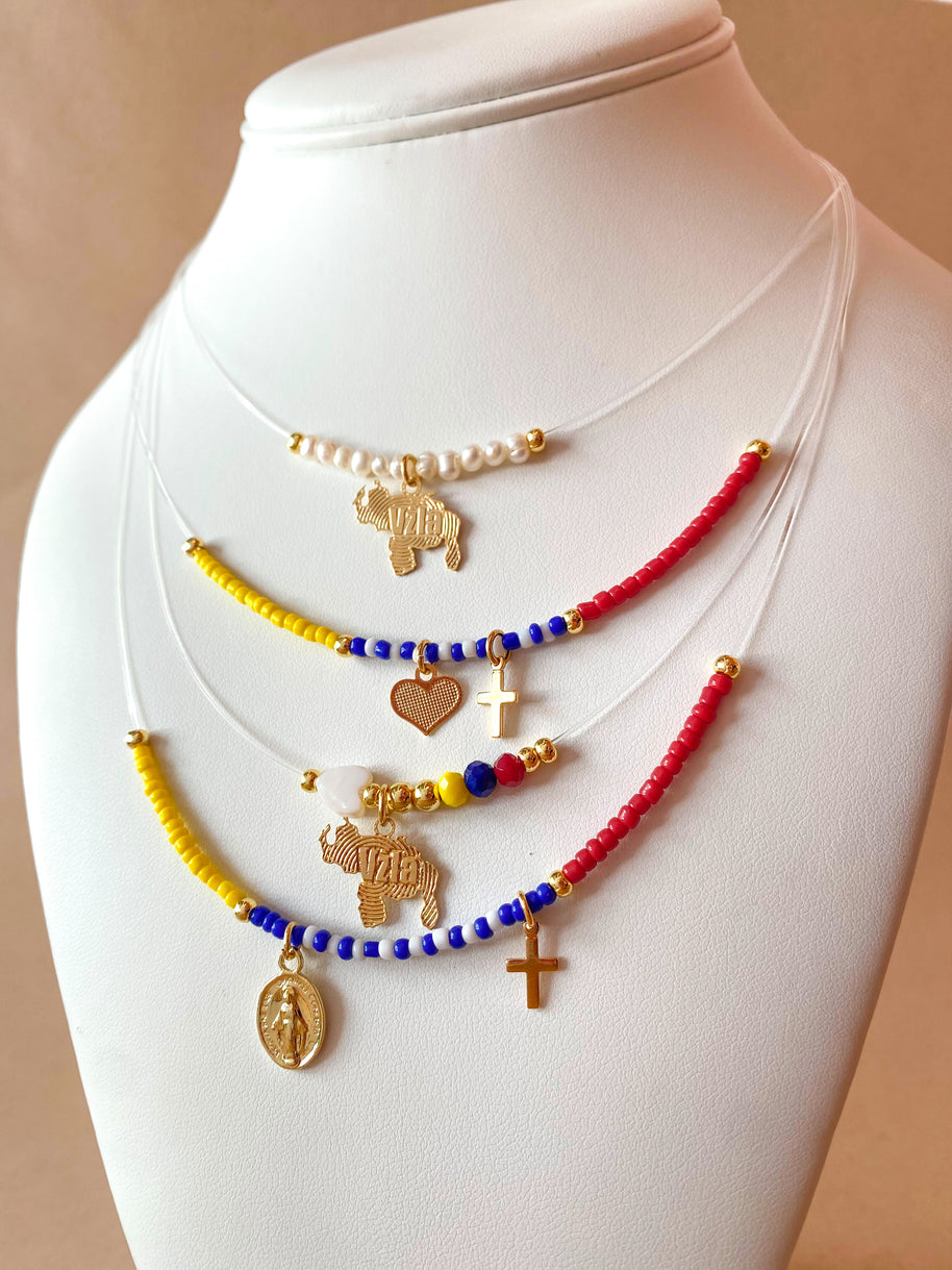4 different Styles of Venezuelan Type of Ghost Necklaces