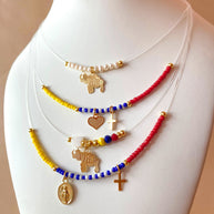 4 different Styles of Venezuelan Type of Ghost Necklaces