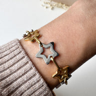 Silver & Gold Star Shape Bracelet