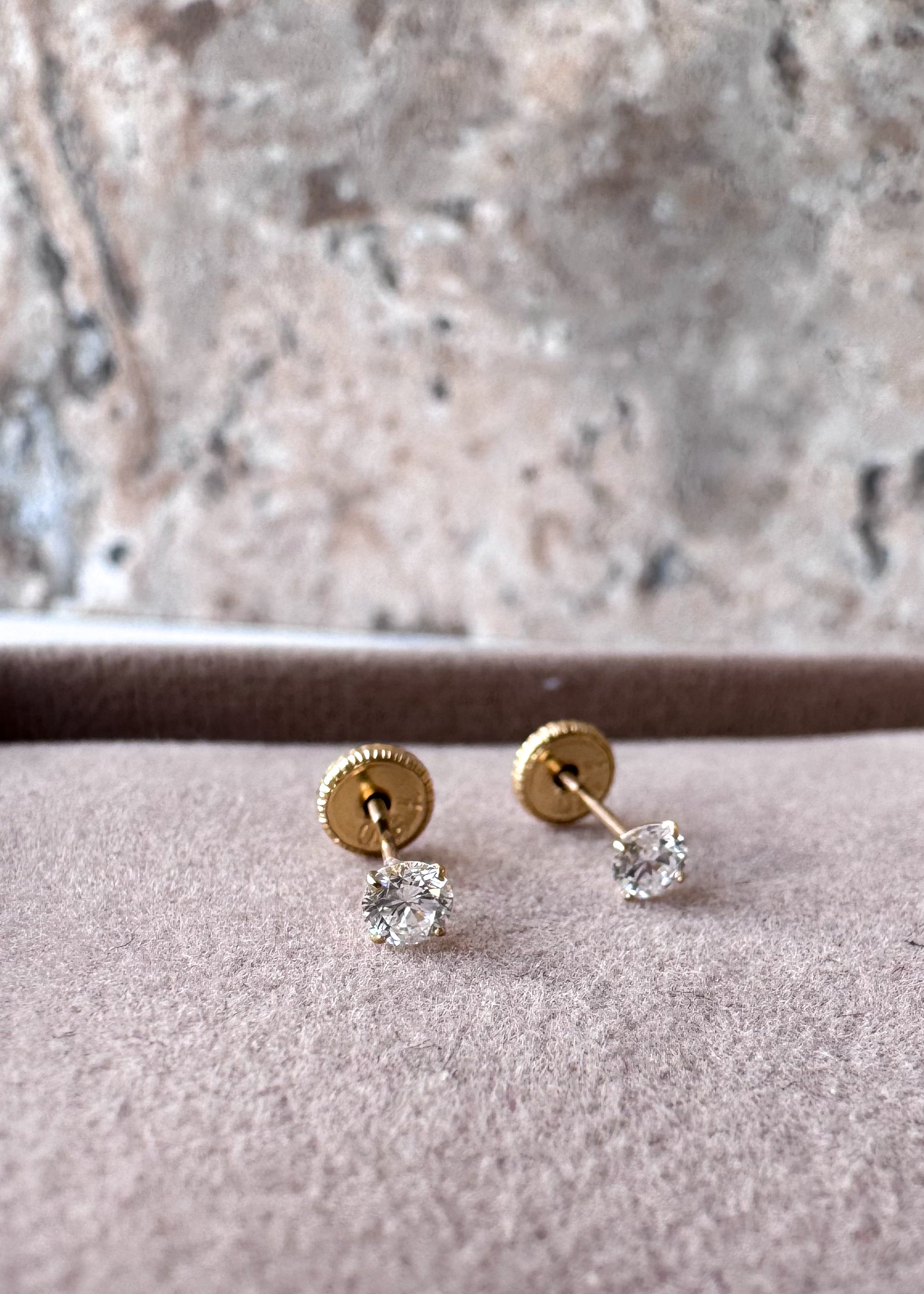 Lab Diamonds 18k Solid Gold 3mm Earrings