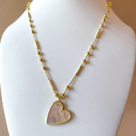 Mother of Pearl Medium Heart Necklace