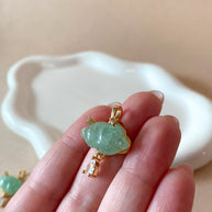 Cloud and Raindrop Crystal Green Charm