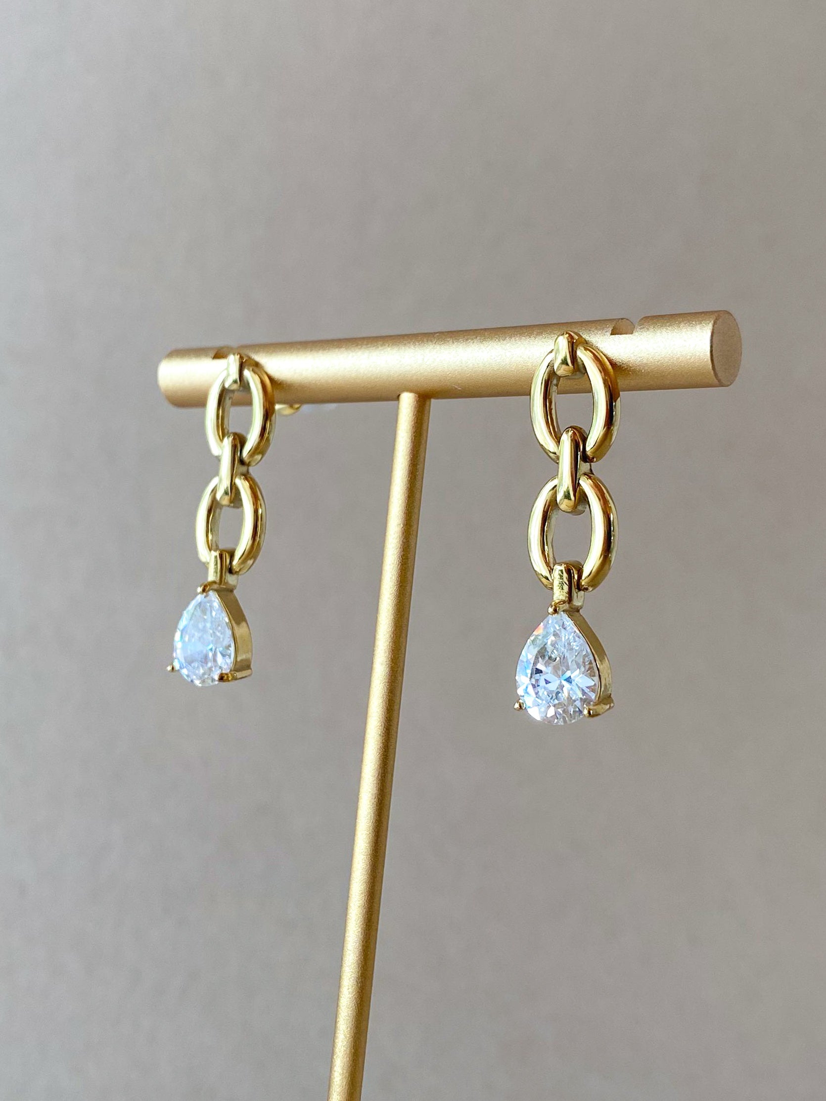 Large & Medium Drop Crystal Style Earrings