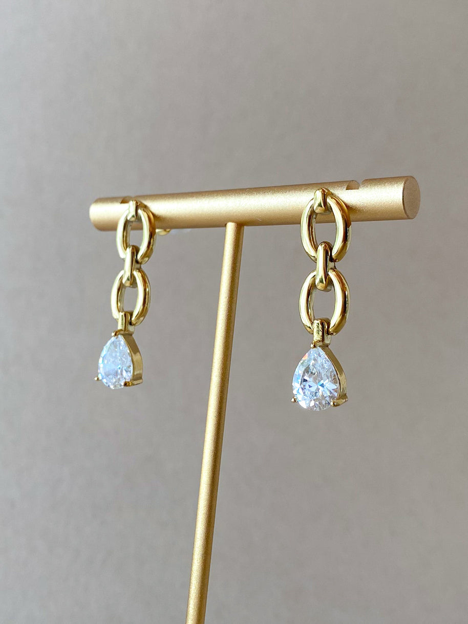 Large & Medium Drop Crystal Style Earrings