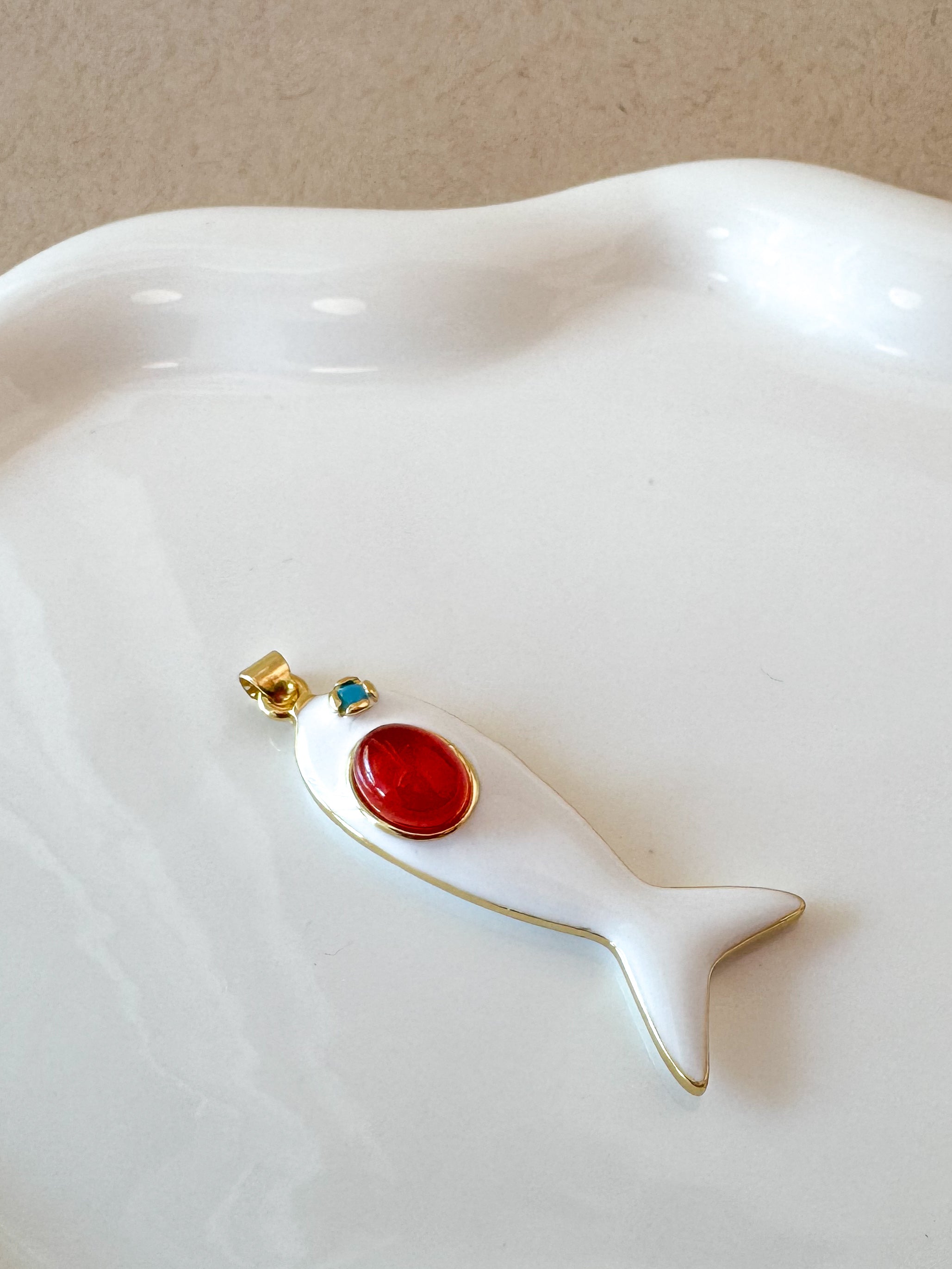 White & Multicolor Fishes Charms