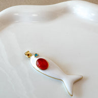 White & Multicolor Fishes Charms