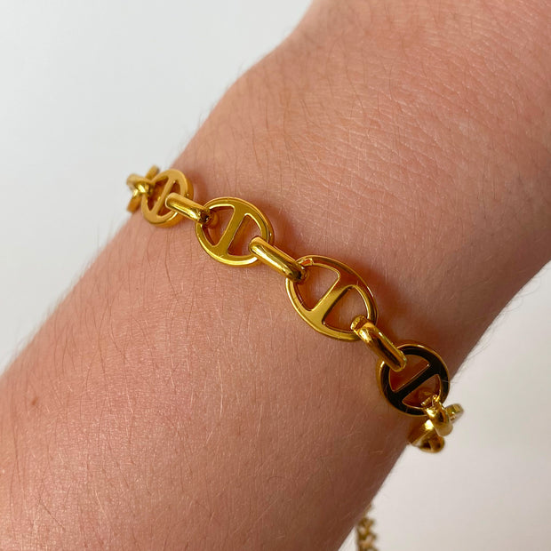 Puffed Mariner Medium Steel Bracelet