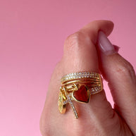 Guadalupe Style Cross and Heart Ring