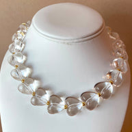 Crystal Clear Ceramic Hearts Pattern Necklace