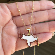 White Venezuela Map Necklace