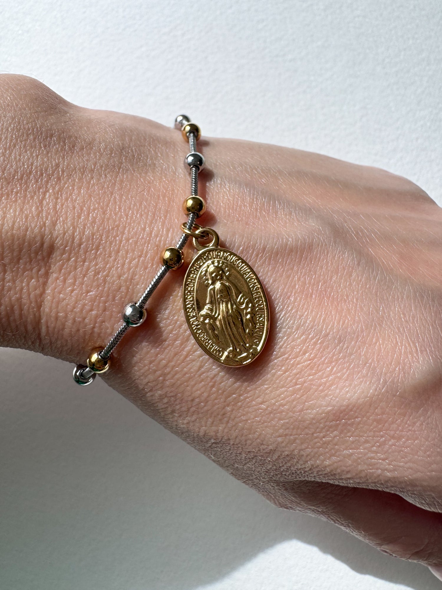 Silver & Gold Steel Miracle Virgin Bracelet