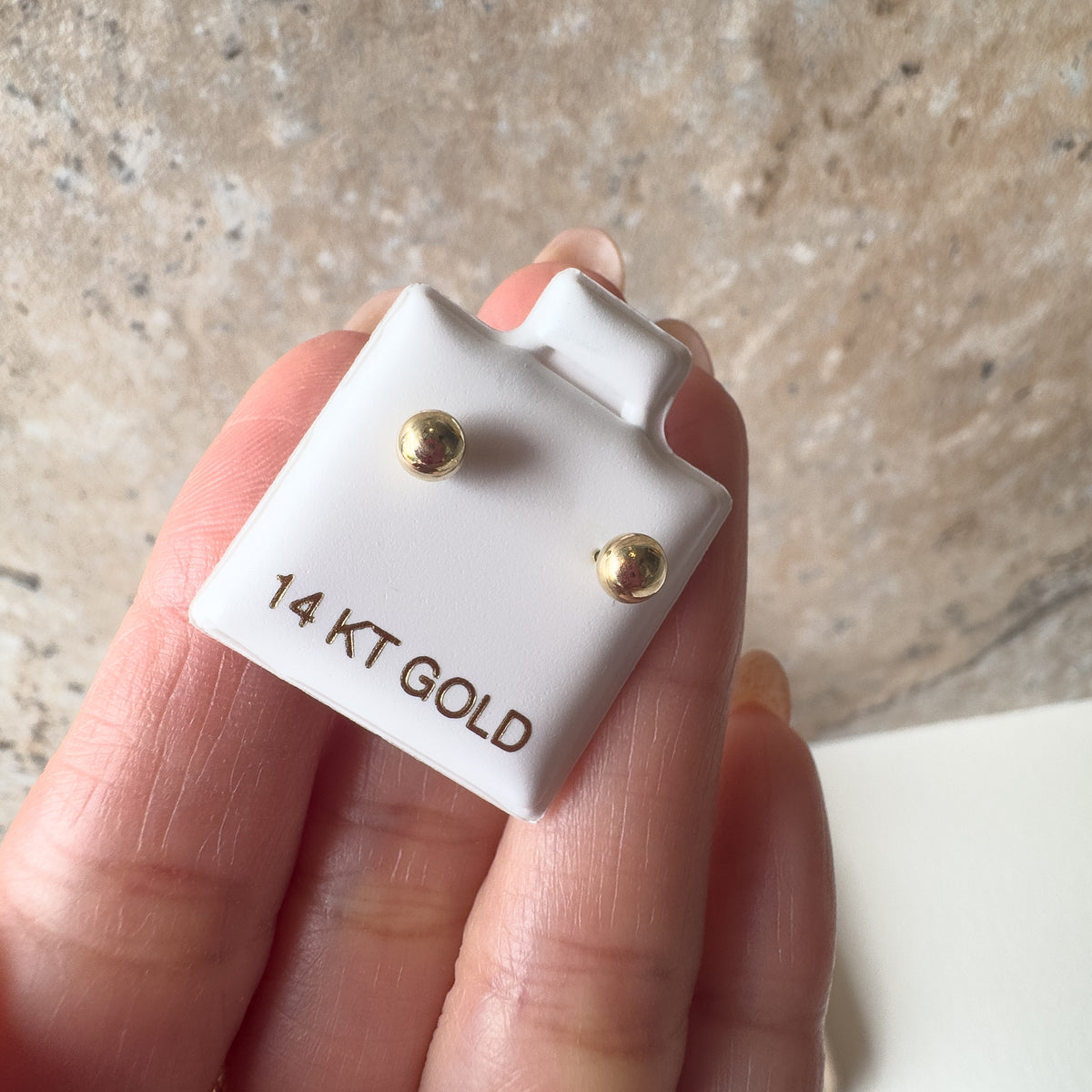Little Golden Balin 14K Solid Gold Earrings