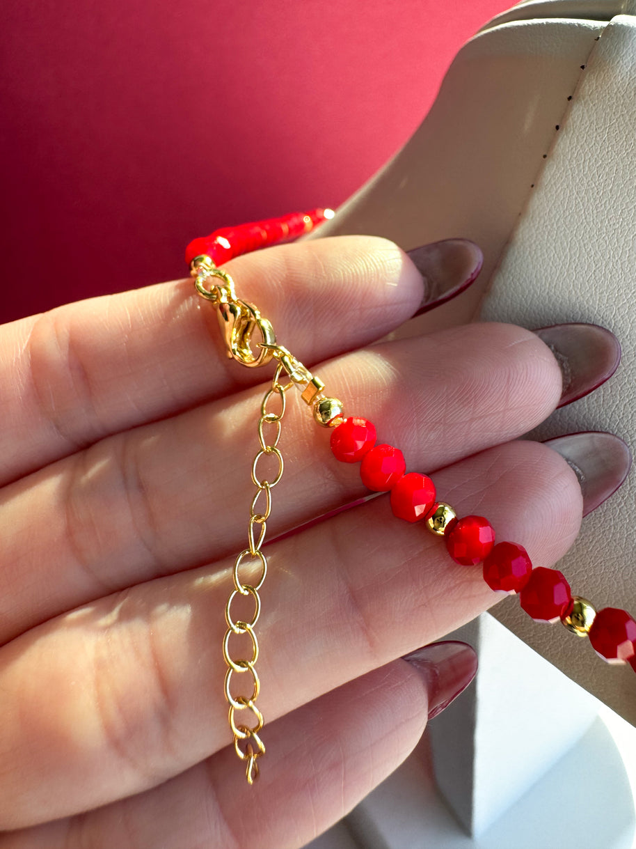 Cadena Beads Rojos