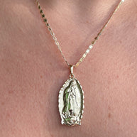 Big Oval Guadalupe Medal Necklace