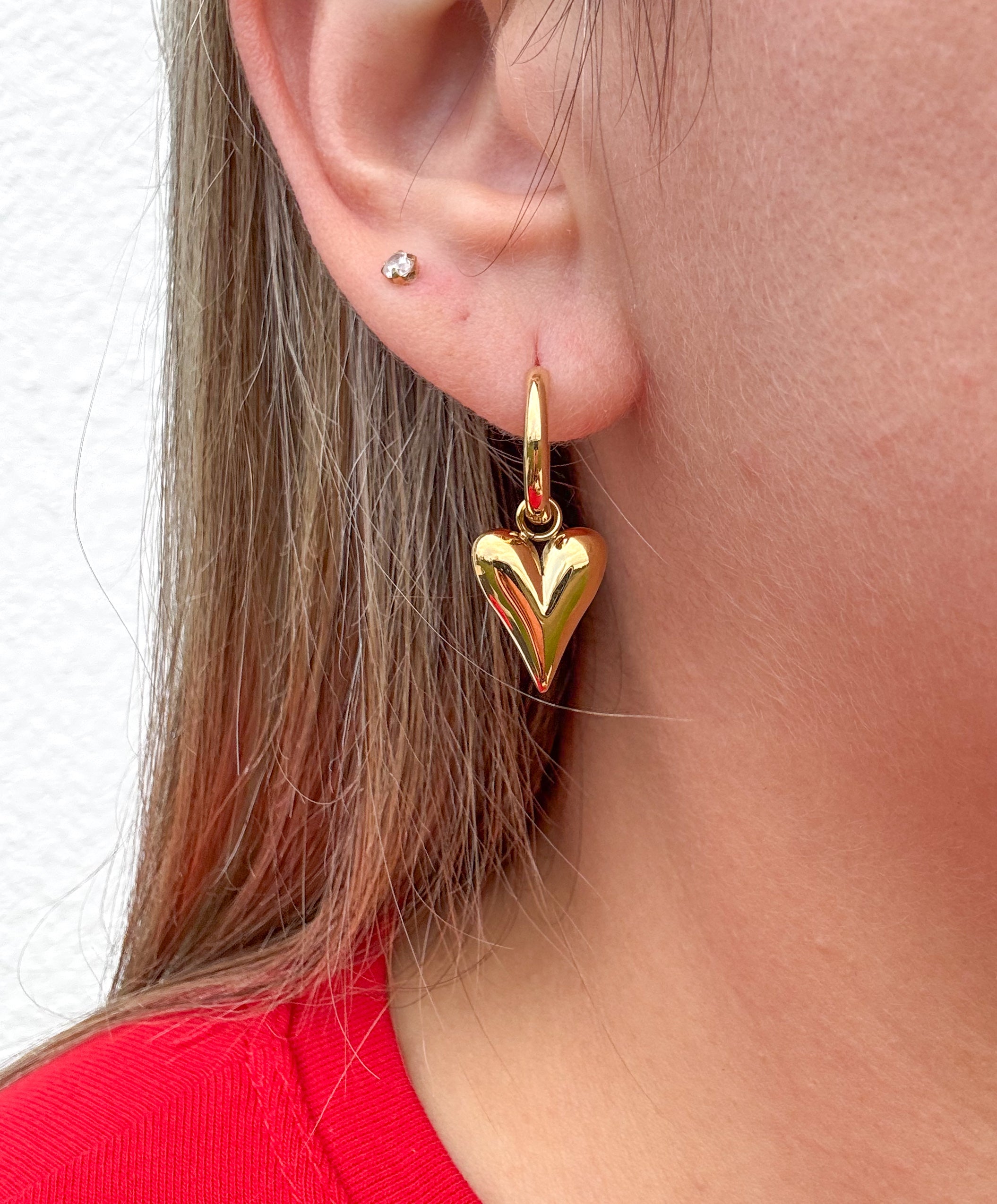 Golden Steel Hearts Hoops