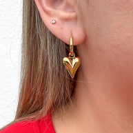 Golden Steel Hearts Hoops