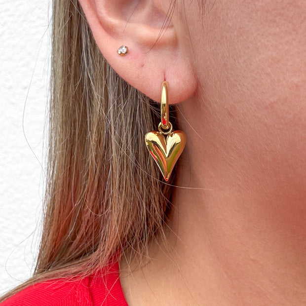 Golden Steel Hearts Hoops