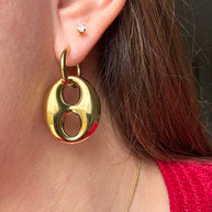Golden Big Coffee Grain Steel Hoops
