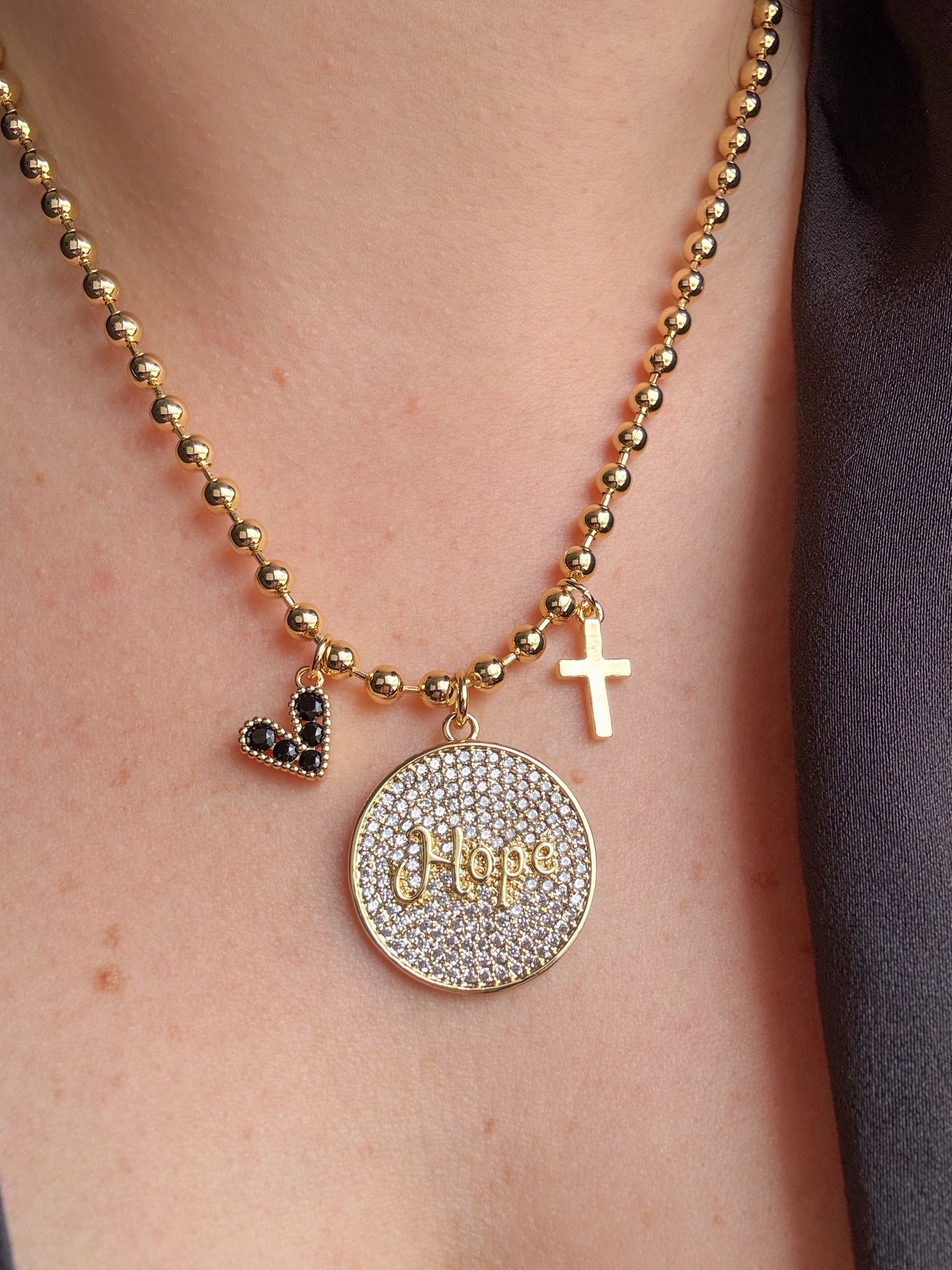 Hope + Hearts Charms Necklace