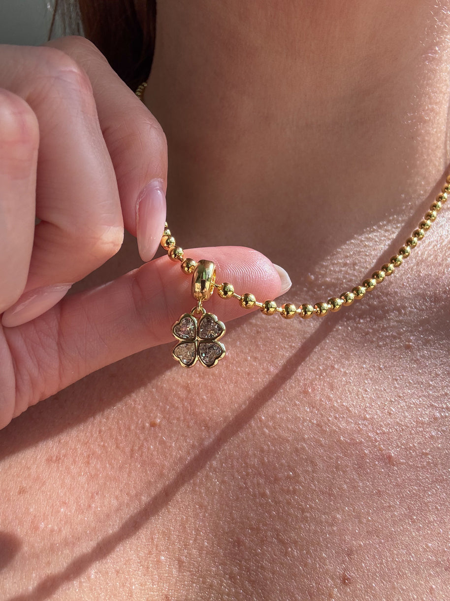 4 Different Colors of Crystal Clover Necklaces