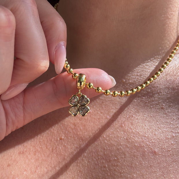 4 Different Colors of Crystal Clover Necklaces