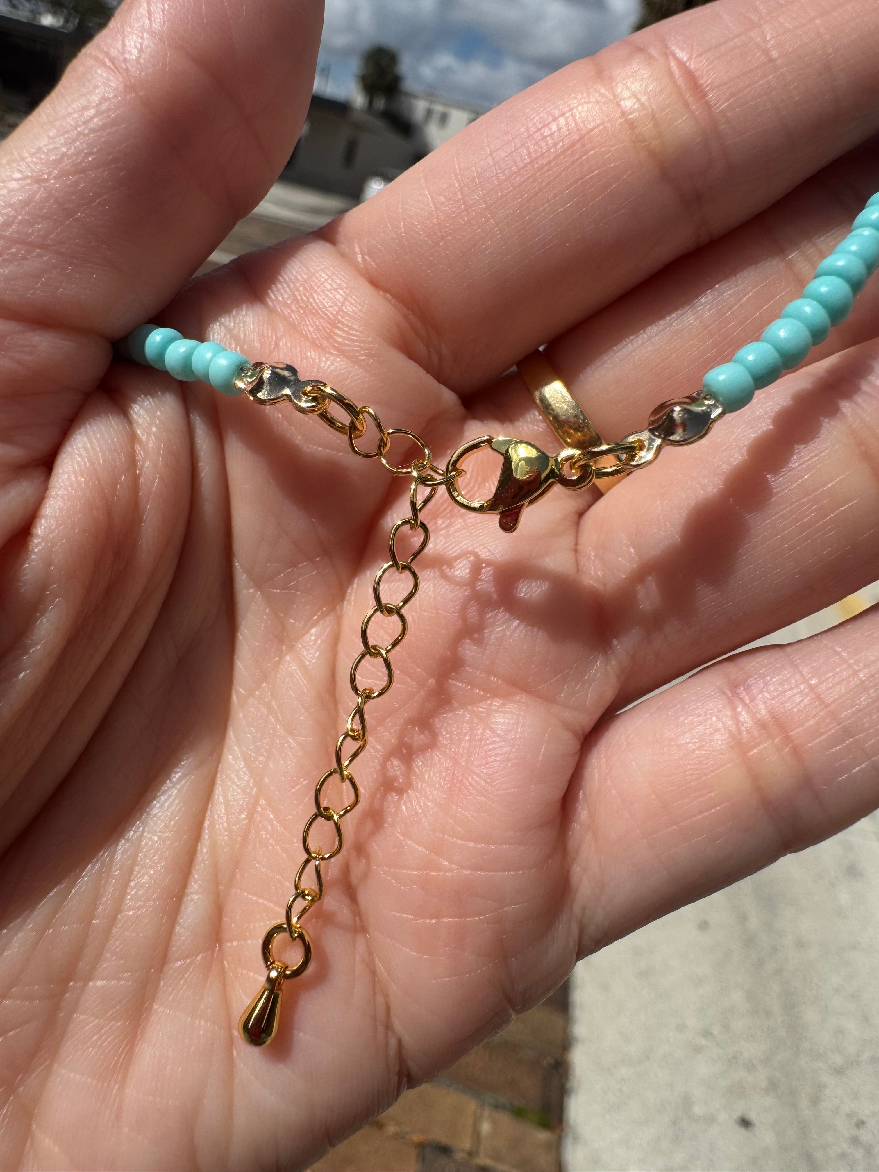 God Charms Turquoise Necklace