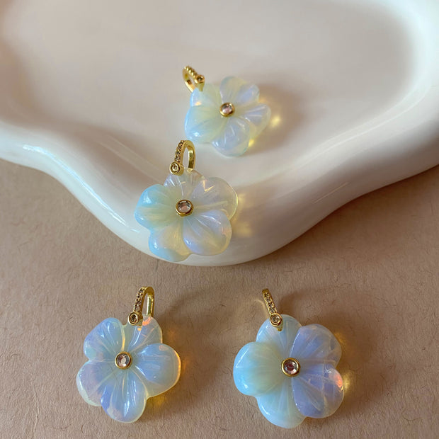 Opal Flower Crystal Stone Charm