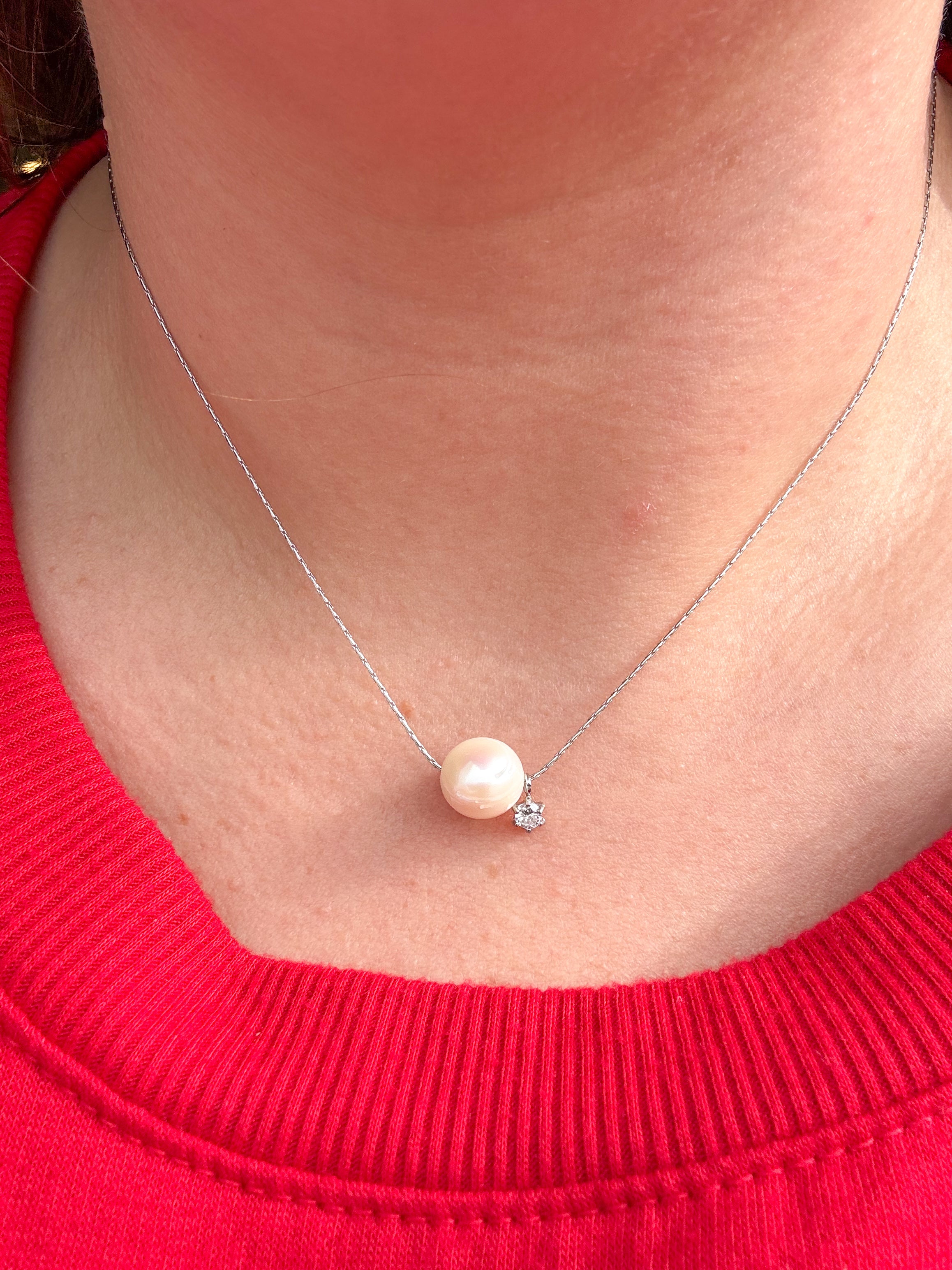 Pearl & Crystal Silver Necklace